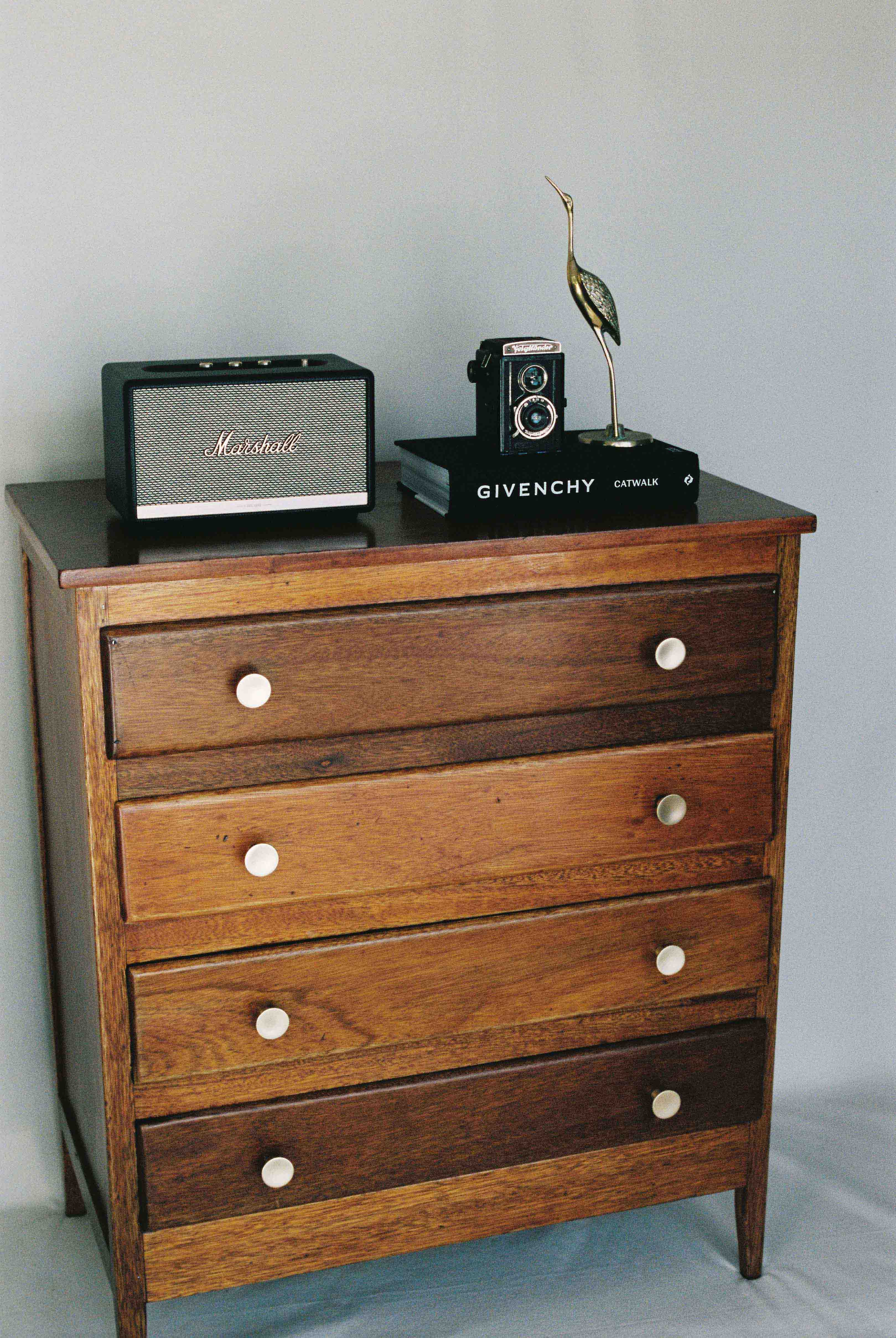 Walnut Chest of Drawers available for prop hire in Cape Town