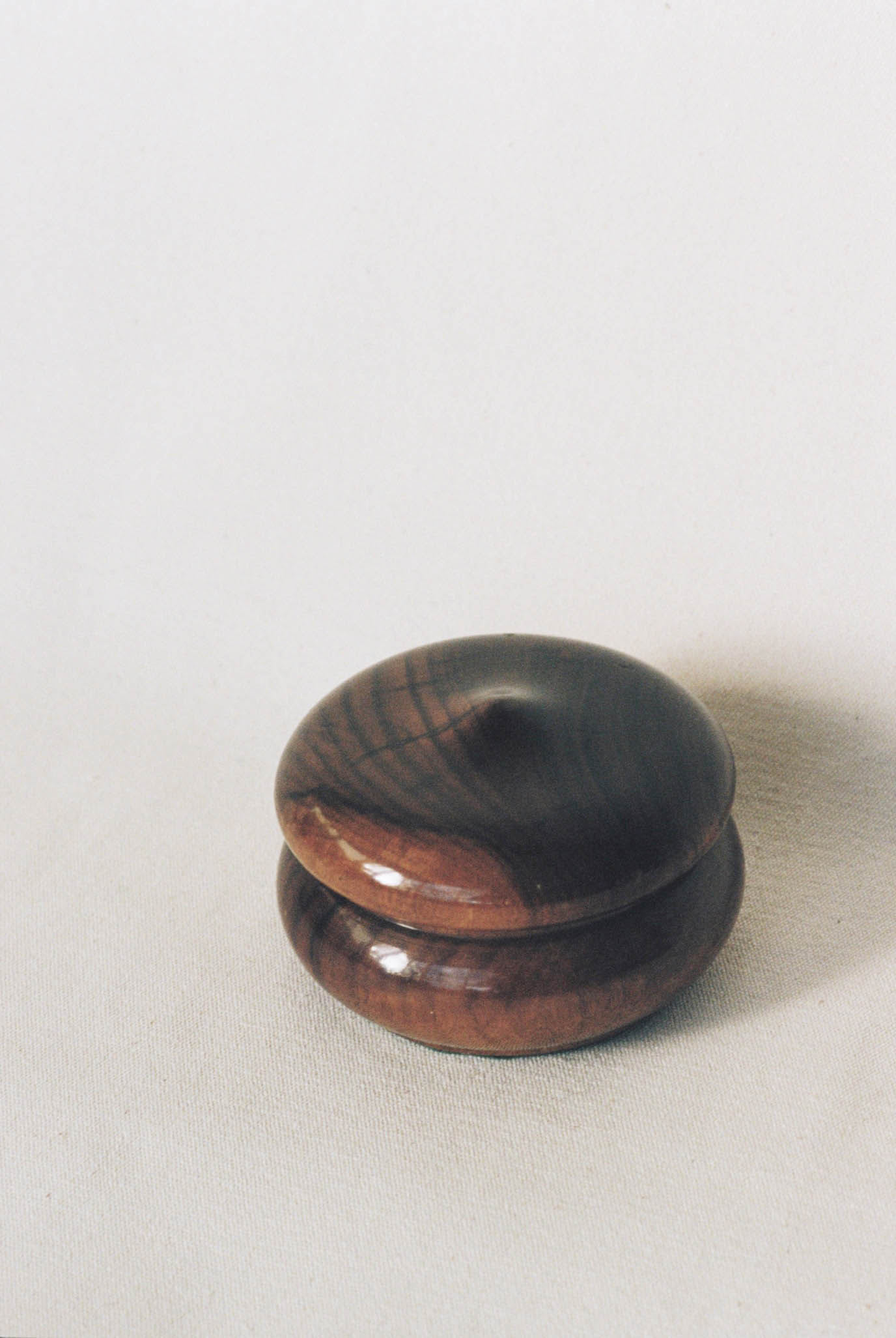 Hand-turned Wooden Trinket Box available for prop hire in Cape Town